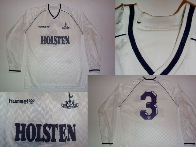an official Hummel Spurs Home Number 3 Shirt in Long Sleeves from around about 1987. an official Hummel Spurs Home Number 3 Shirt in Long Sleeves from around about 1987.
