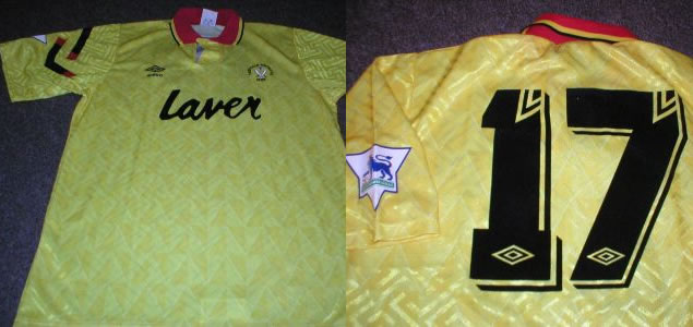 Here is a great genuine match worn shirt of sheffield united premier league patches on both sleeves felt number 17 on the back embroided umbro/utd logos on chest not available as a replica
