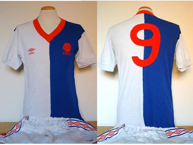 VINTAGE BLACKBURN 1980 MATCH WORN UMBRO SHIRT+No.9+