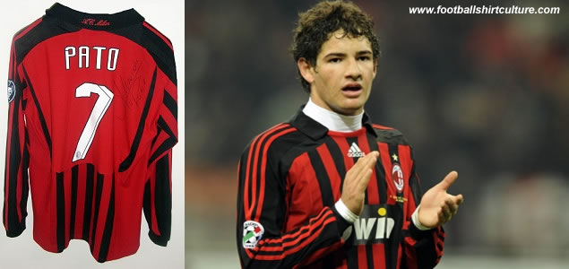 The shirt of Alexandre PATO, worn during the first half of Milan-Naples, played at San Siro 13 January 2008 is up for auction at the Official milan store. Pato made his first ever goal in the first official match in San Siro for AC Milan. The shirt of Alexandre PATO, worn during the first half of Milan-Naples, played at San Siro 13 January 2008 is up for auction at the Official milan store. Pato made his first ever goal in the first official match in San Siro for AC Milan.