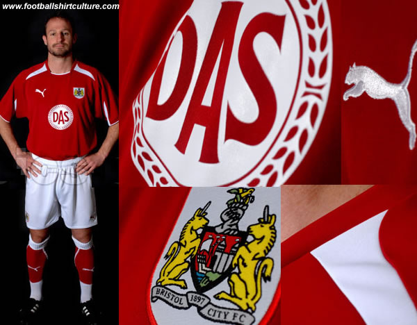 Bristol City new home kit for the 2008/09 season made by Puma. 