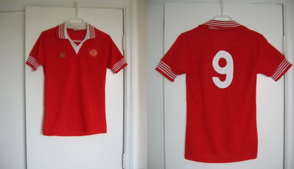 JOE JORDAN MANCHESTER UNITED 70'S MATCH WORN SHIRT NO9