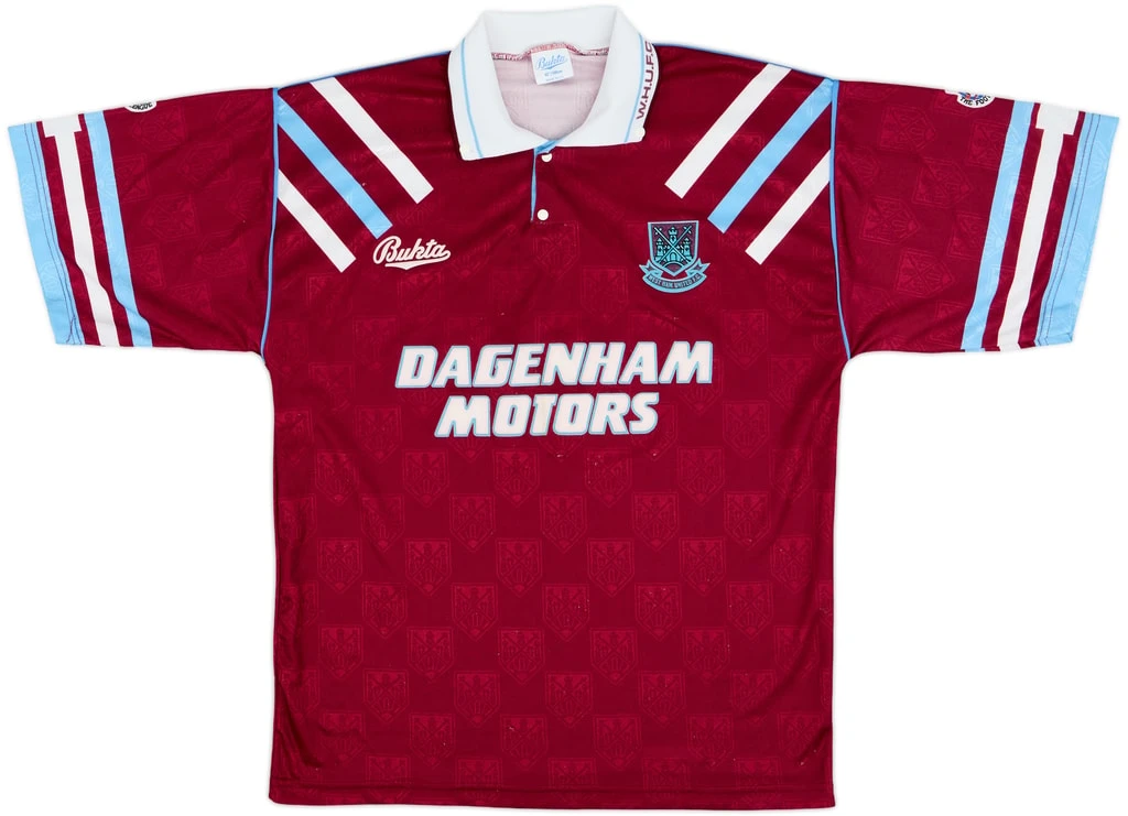 West Ham 1991-92 Home Shirt &middot; Classic Bukta Jersey Featuring Dagenham Motors Sponsor