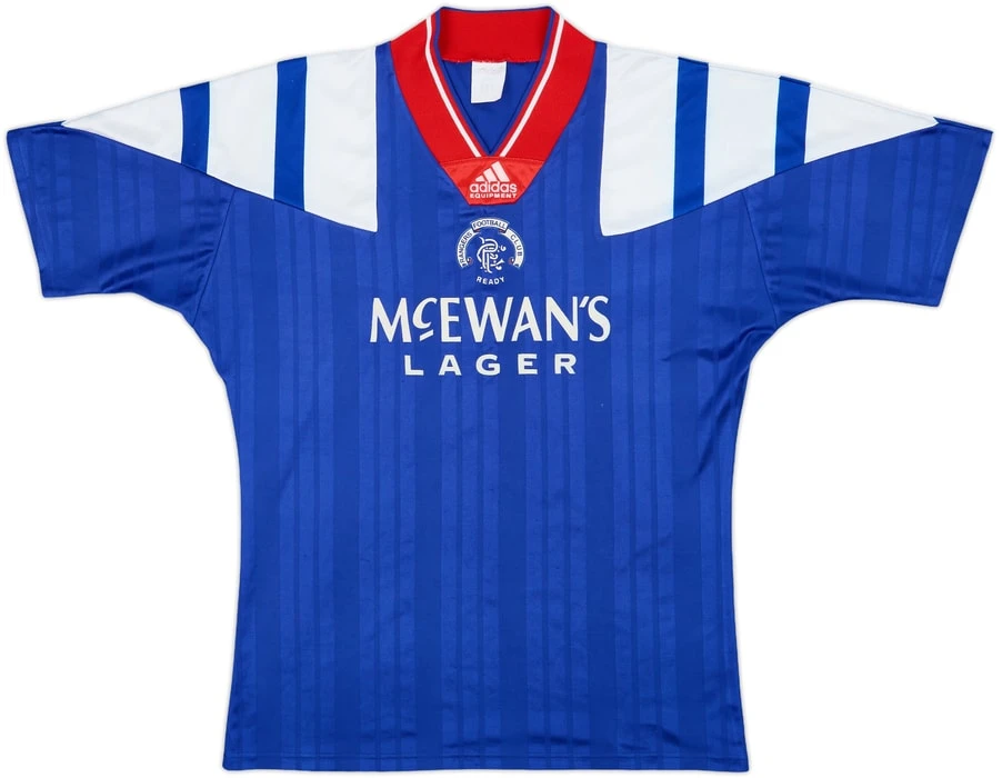 Rangers 1992-94 Home Shirt &middot; The adidas Equipment and McEwan&rsquo;s Lager Combination