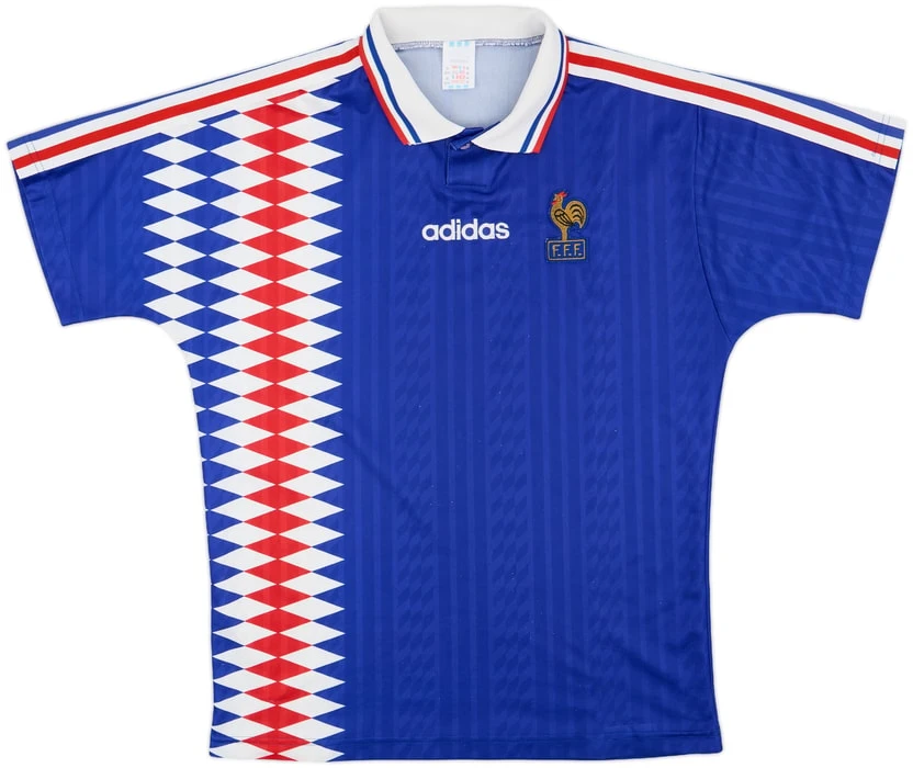 France 1994-96 Home Shirt &middot; Les Bleus&rsquo; Unbeaten Run to Euro 96 Qualification
