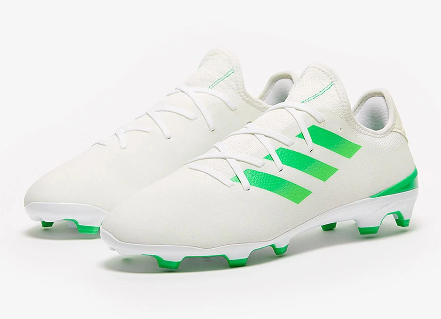 Adidas Gamemode FG - White / Semi Screaming Green / Core White #footballboots #adidasfootball