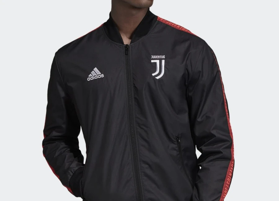 Adidas 19/20 Juventus Anthem Jacket - Black / Turbo #juve #juventus #adidasfootball