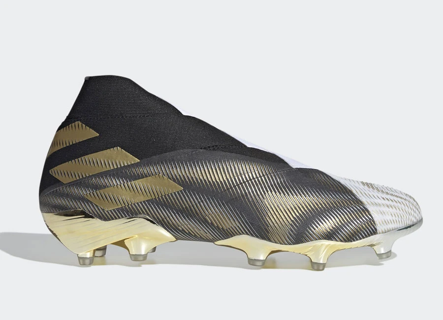 Adidas Nemeziz+ FG Atmospheric - Cloud White / Gold Metallic / Core Black #footballboots #adidasfootball