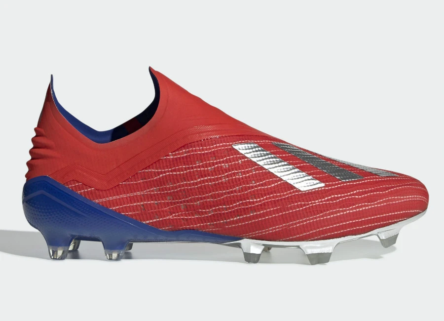 Adidas X 18+ FG Exhibit - Active Red / Silver Met / Bold Blue #adidasfootball #footballboots