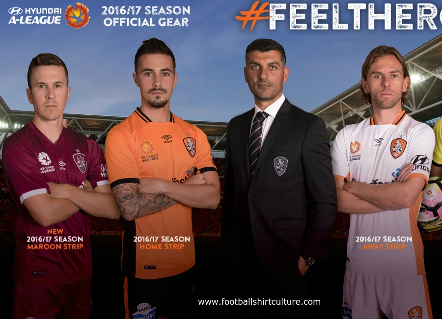 Brisbane Roar 16/17 Umbro Home, Away and Third Shirts