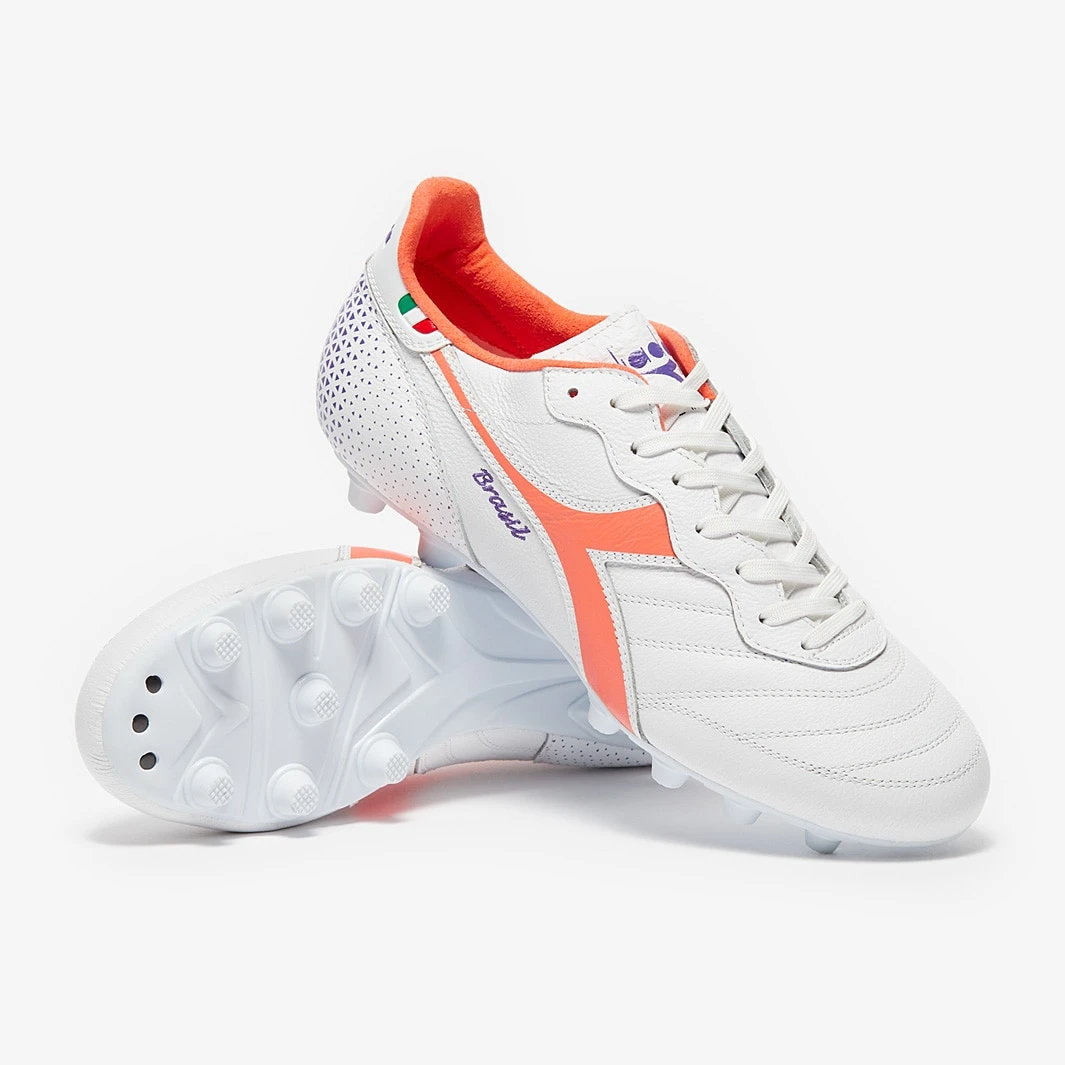 Diadora Brasil Made in Italy OG FG - White / Fresh Salmon