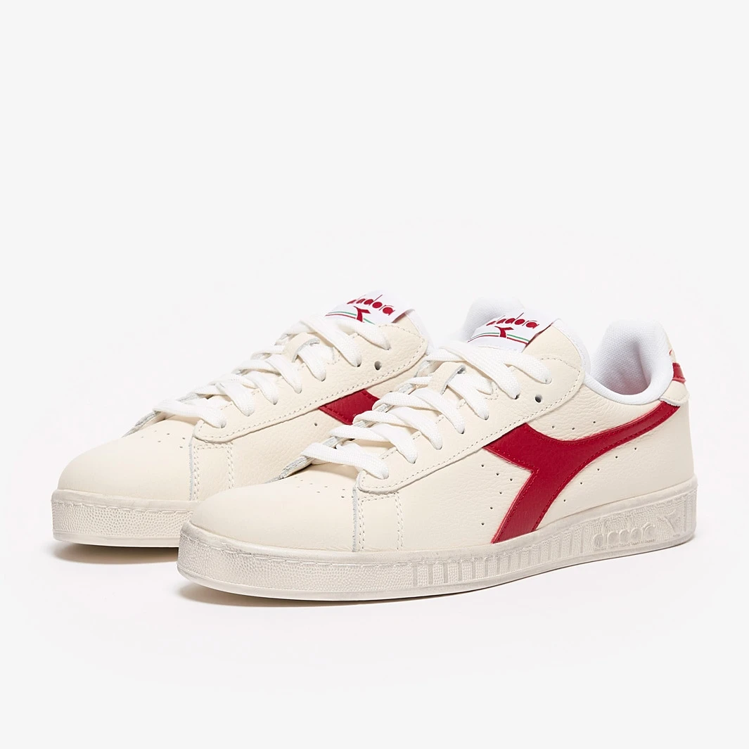 Diadora Game L Low Waxed - White / Red Pepper