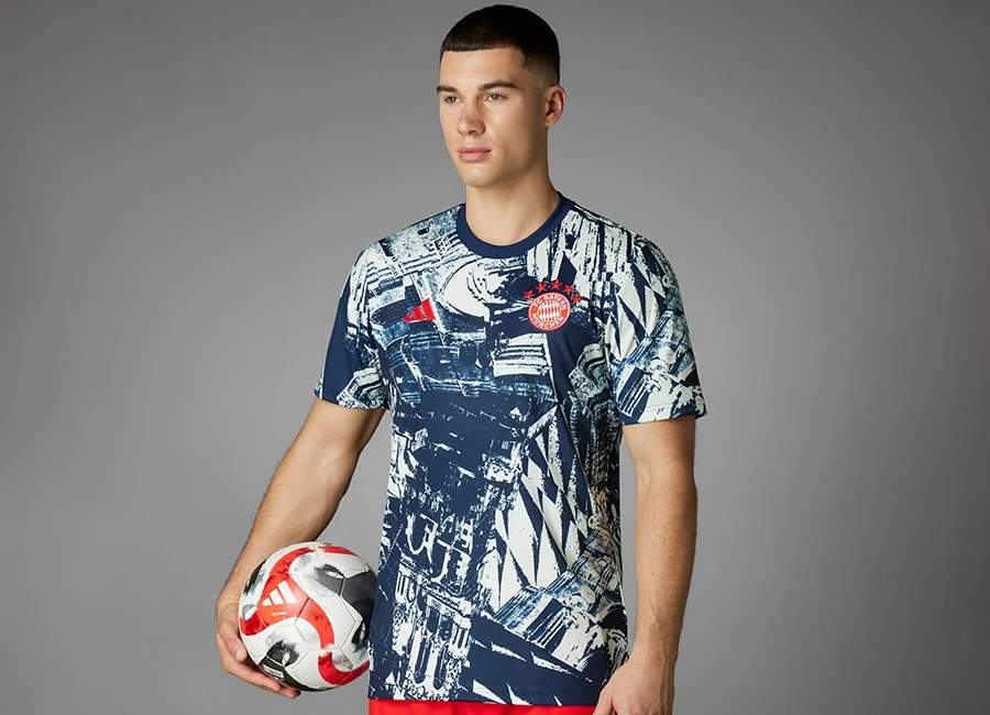 FC Bayern 2023-24 Adidas Pre-Match Jersey - Off White / Night Indigo