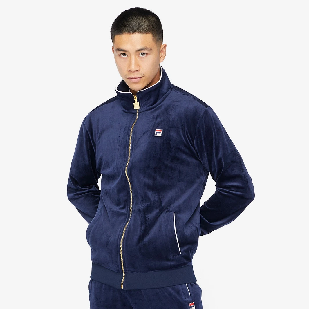 FILA Heritage Irving Velour Track Top - Navy