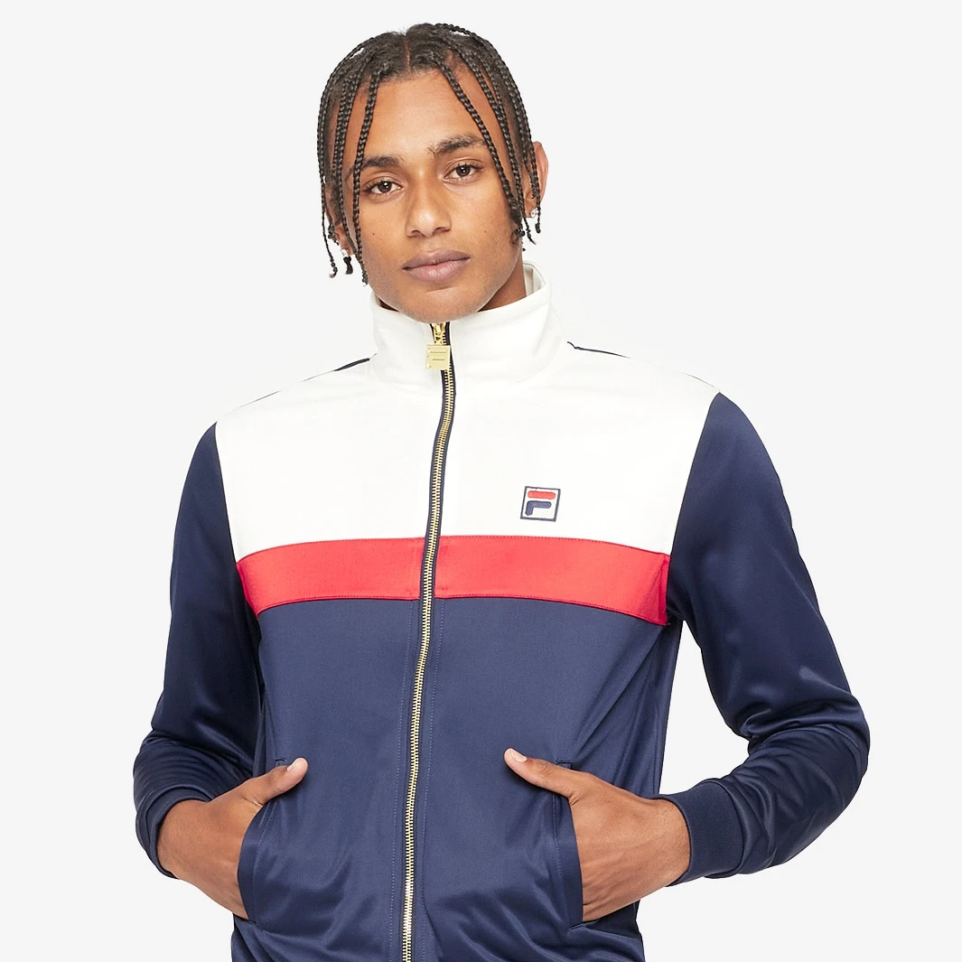 FILA Heritage Nash Track Jacket - Navy / Egret / Red