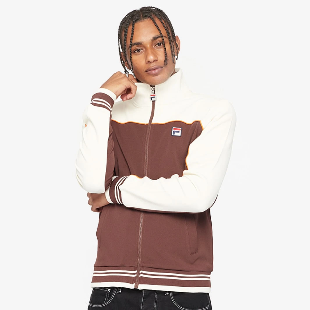 FILA Heritage Wales Track Jacket - Brown Stone / Egret / Mandarin Orange