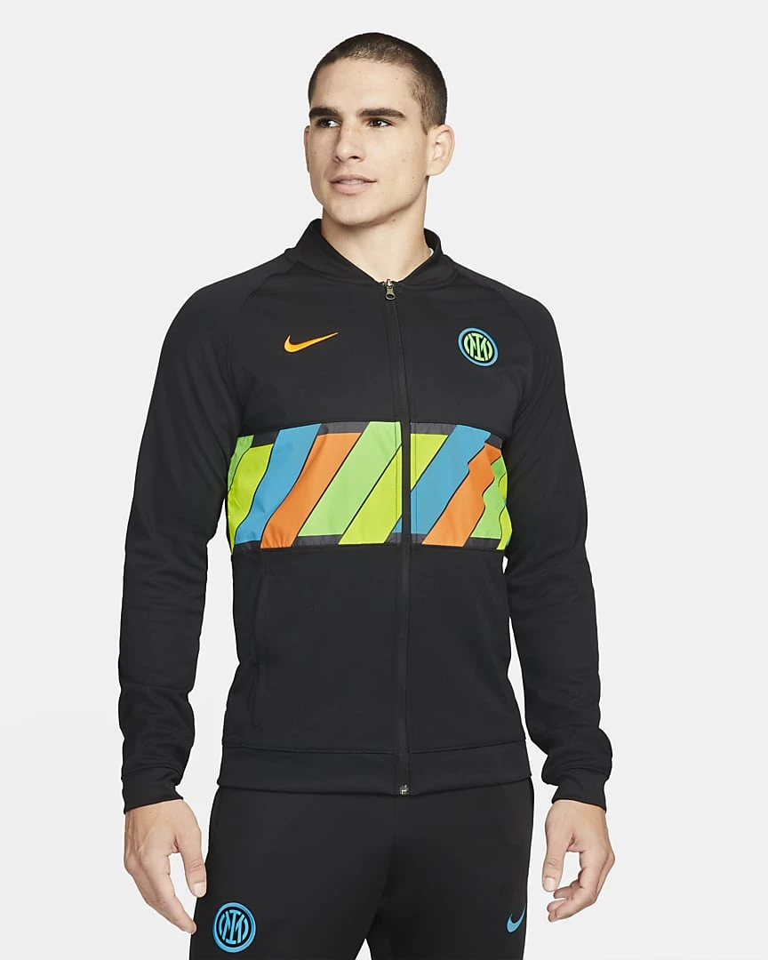 Inter Milan 21/22 Full-Zip Jacket - Black / White / Total Orange