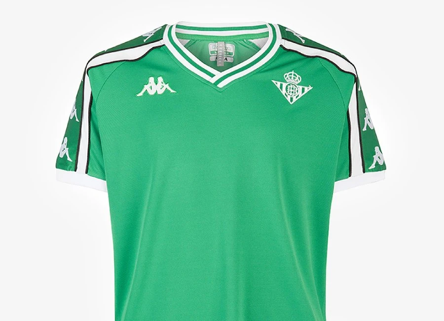 Real Betis Kappa Retro Aniet Shirt - Green / White #RealBetis #MuchoBetis #footballshirt