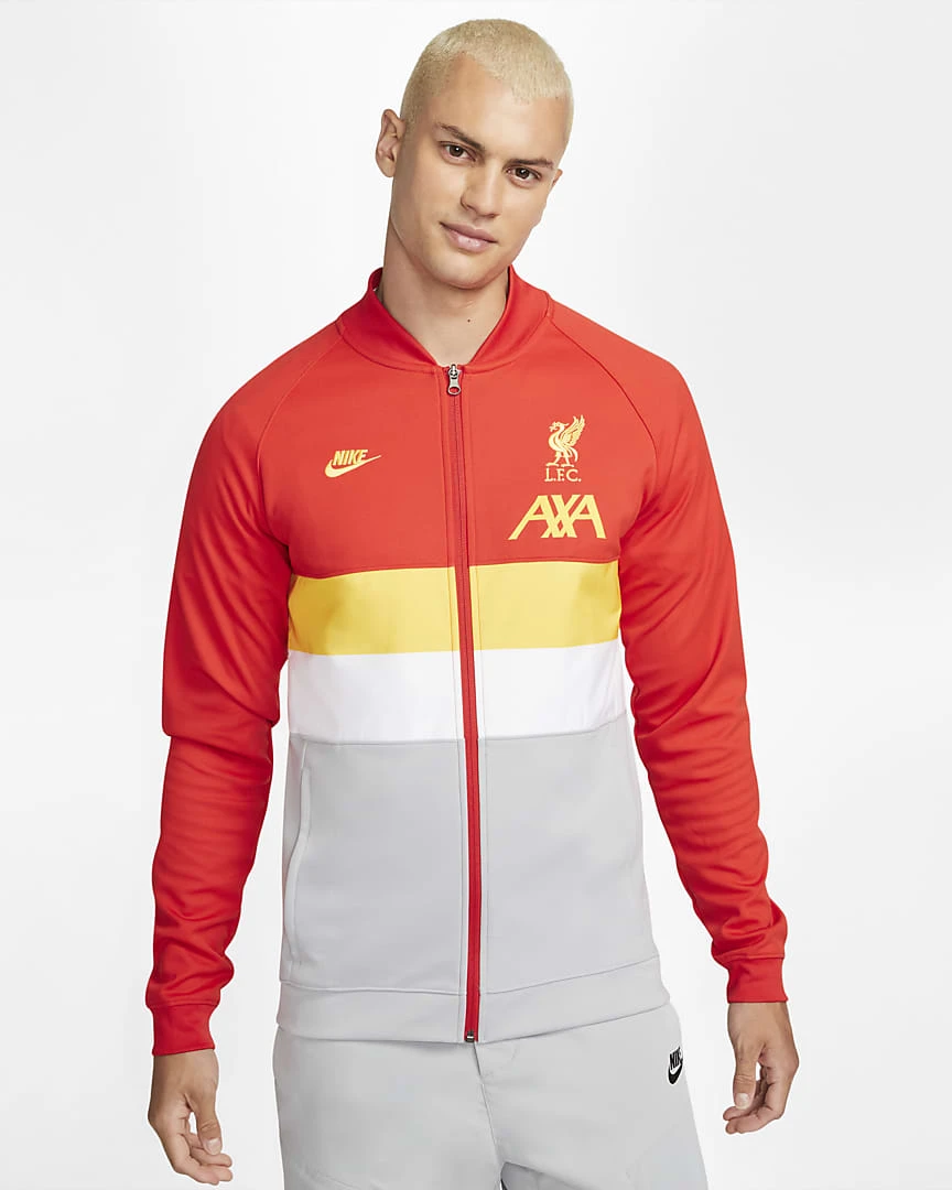 Liverpool 21/22 Full-Zip Football Jacket - Rush Red / Wolf Grey / Chrome Yellow
