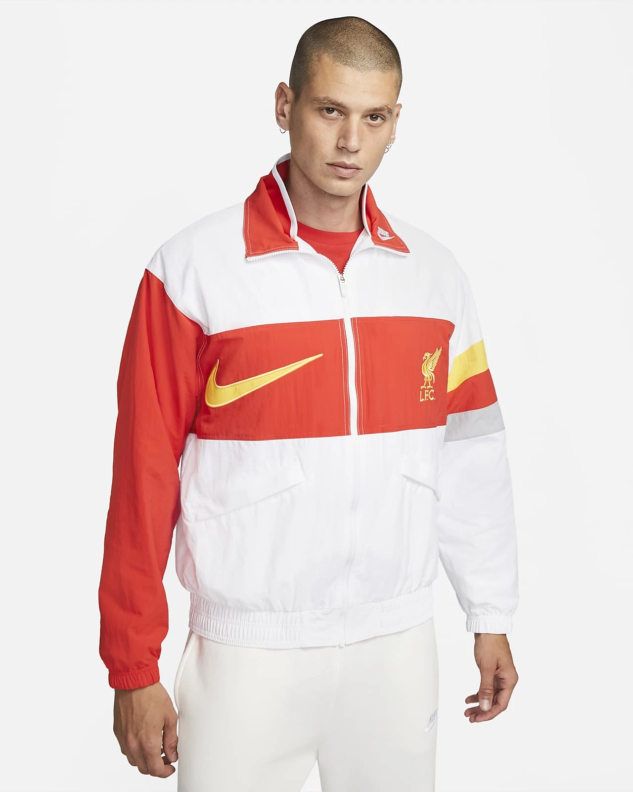 Liverpool Woven Jacket - White / Rush Red / Wolf Grey / Chrome Yellow