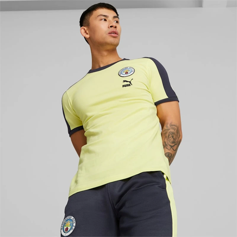 Manchester City ftblHeritage T7 Tee - Fresh Yellow / Parisian Night