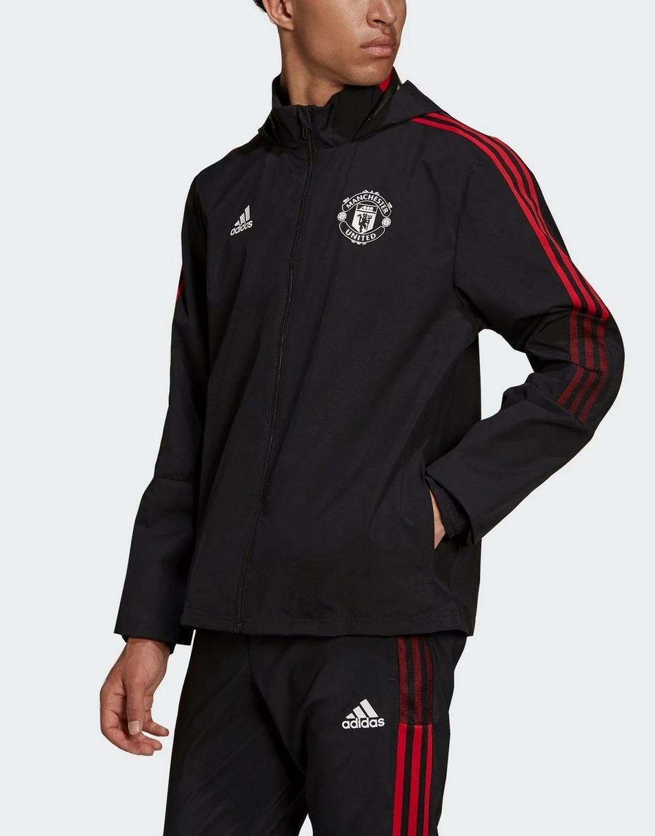 Manchester United FC 21/22 All Weather Jacket - Black / Real red