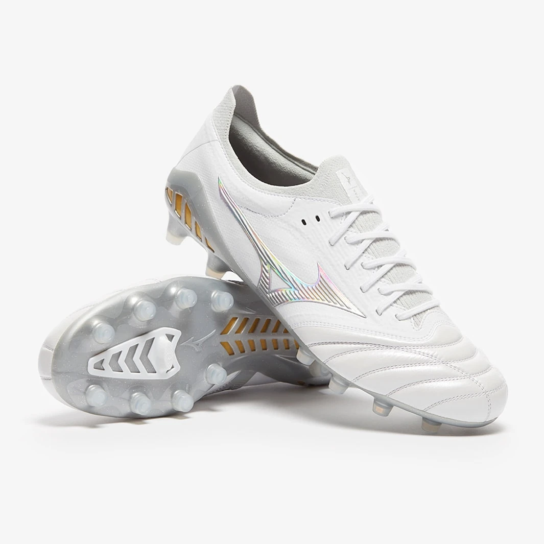 Mizuno Morelia Neo III Beta Made In Japan FG - White / Hologram / Cool Gray 3C