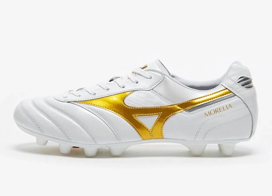 Mizuno Morelia II Made In Japan FG - White / Gold #Mizunofootball #footballboots
