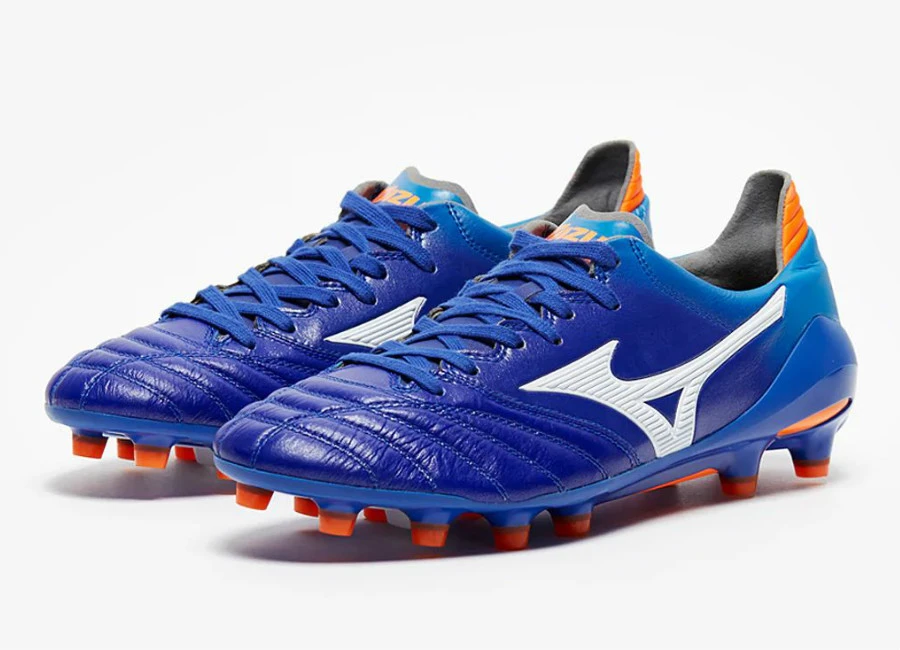 Mizuno Morelia Neo II Made in Japan FG - Reflex Blue / White / Orange Clown Fish #Mizuno #MizunoFootball #FootballBoots