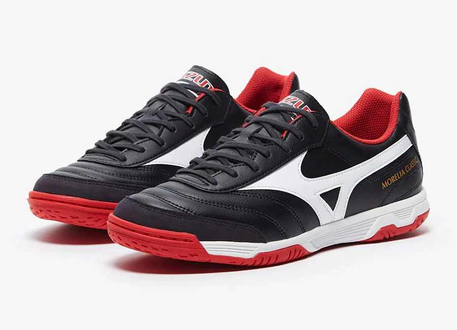 Mizuno Morelia Sala Classic IN - Phantom / White / Chinese Red #Mizuno #Mizunofootball #futsal