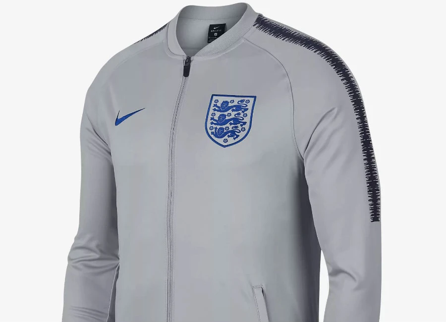 Nike England Dri-Fit Squad Track Jacket - Wolf Grey / Wolf Grey / Blackened Blue / Sport Royal