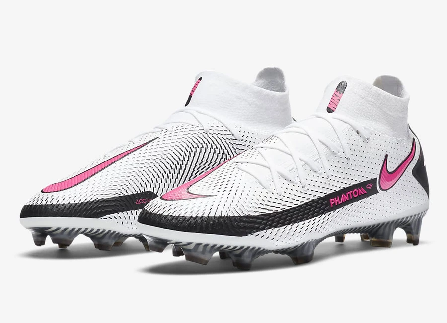 Nike Phantom GT Elite Dynamic Fit FG - White / Black / Pink Blast #footballboots #nikefootball #nikefutbol