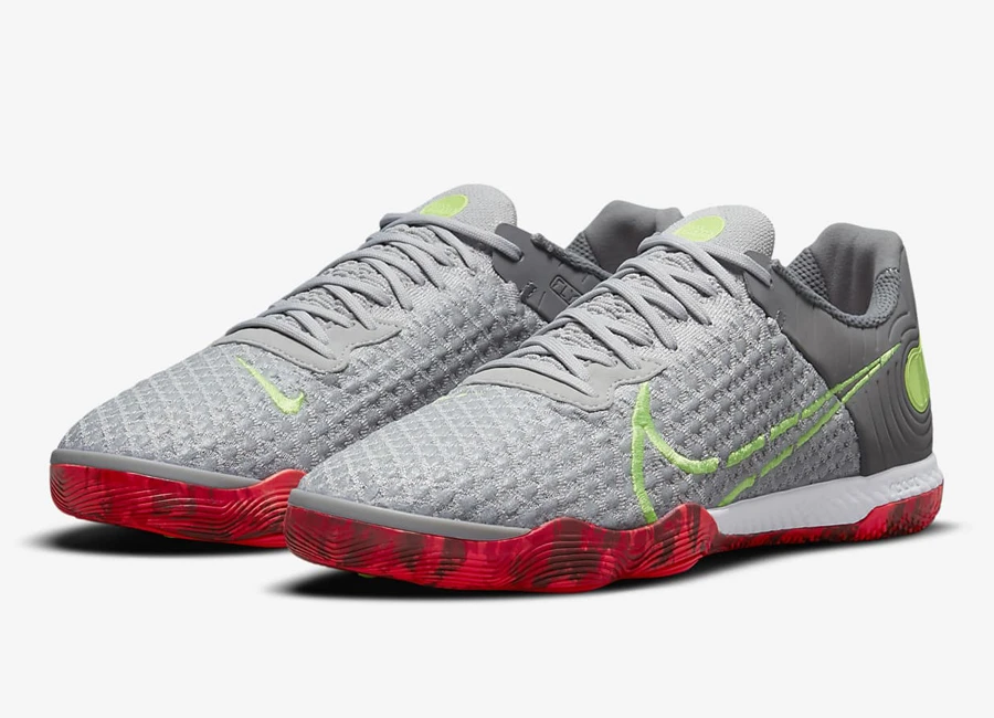 Nike React Gato - Grey Fog / Wolf Grey / Bright Crimson / Ghost Green #futsal #nikefootball