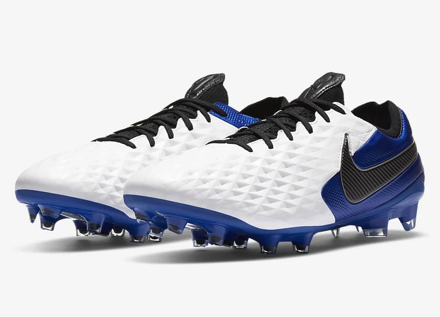 Nike Tiempo Legend 8 Elite FG Daybreak - White / Hyper Royal / Metallic Silver / Black #nikefootball #nikefutbol #footballboots