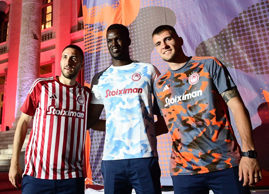 Olympiacos 2023-24 Adidas Home, Away and Third Kits