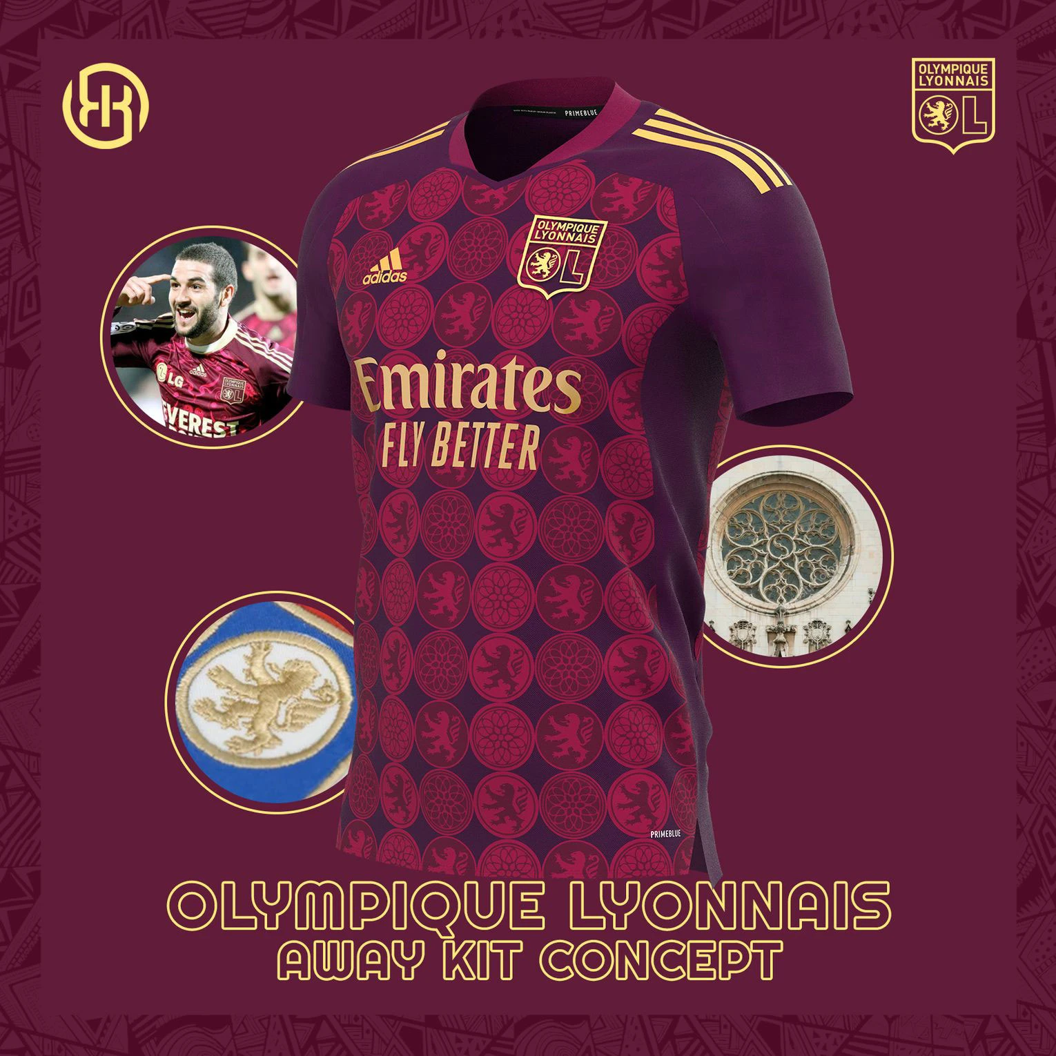 olympique lyon away shirt concept by kitkong full