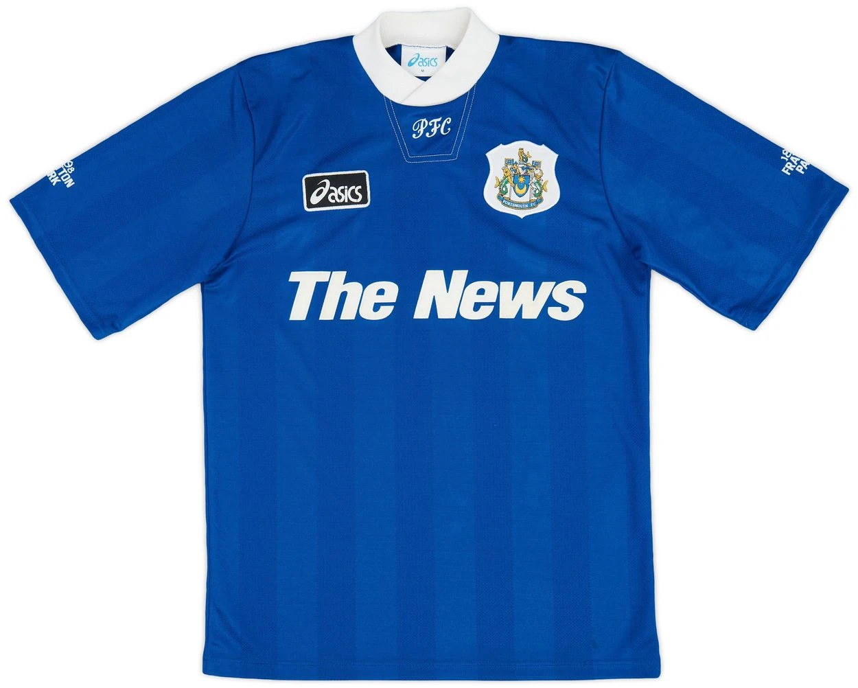 Portsmouth 1995-97 Home Shirt &middot; Asics Design with The News Sponsor