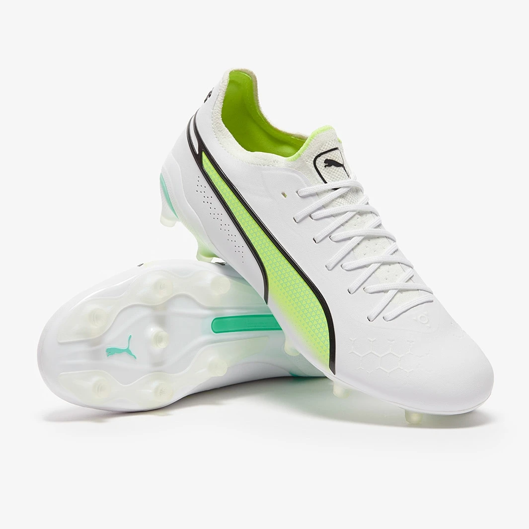 Puma King Ultimate FG/AG Pursuit - White / Black / Fast Yellow / Electric Peppermint 