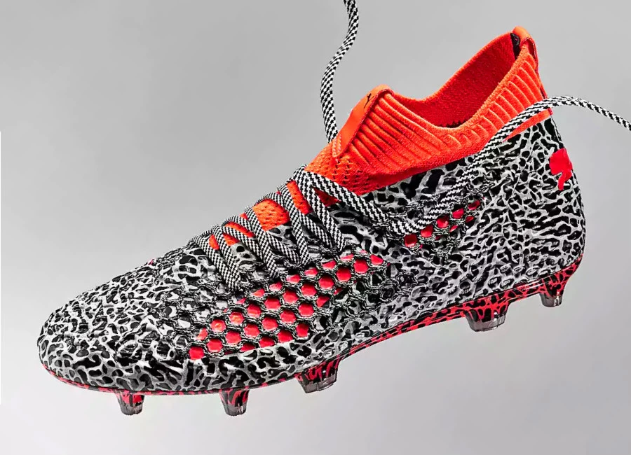 Puma Future 18.1 Netfit Text hyFG - Puma White / Puma Black / Red Blast