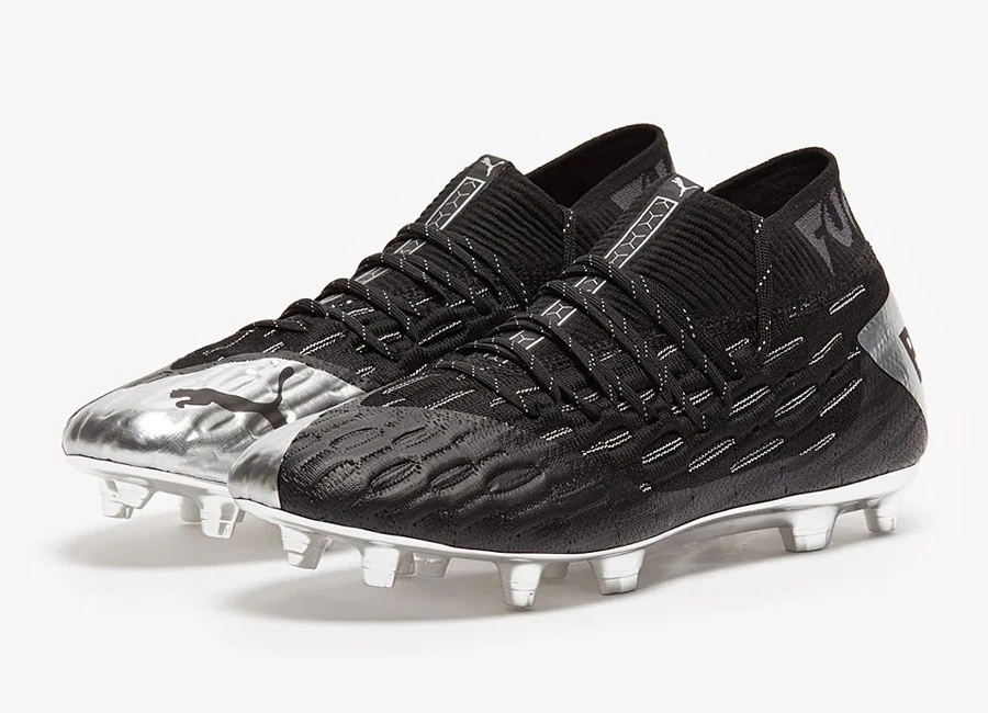 Puma Future 6.1 Netfit BALR FG/AG - Black / Metallic Silver / Asphalt / Silver #footballboots #balr #pumafootball
