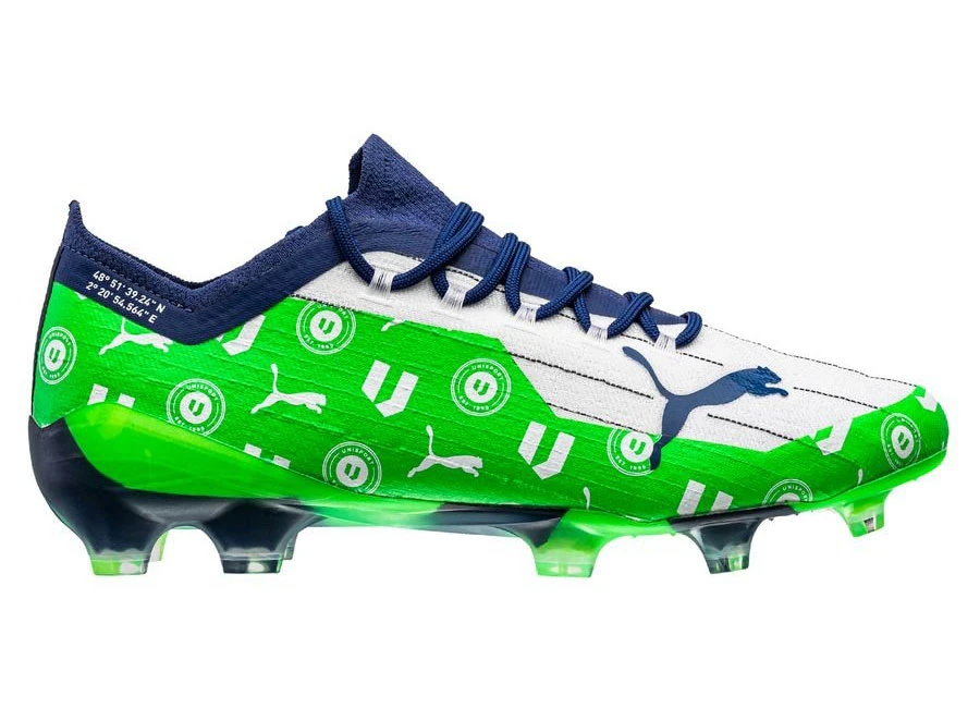 Puma X Unisport Ultra 1.1 FG/AG XXV - White / Green #footballboots
