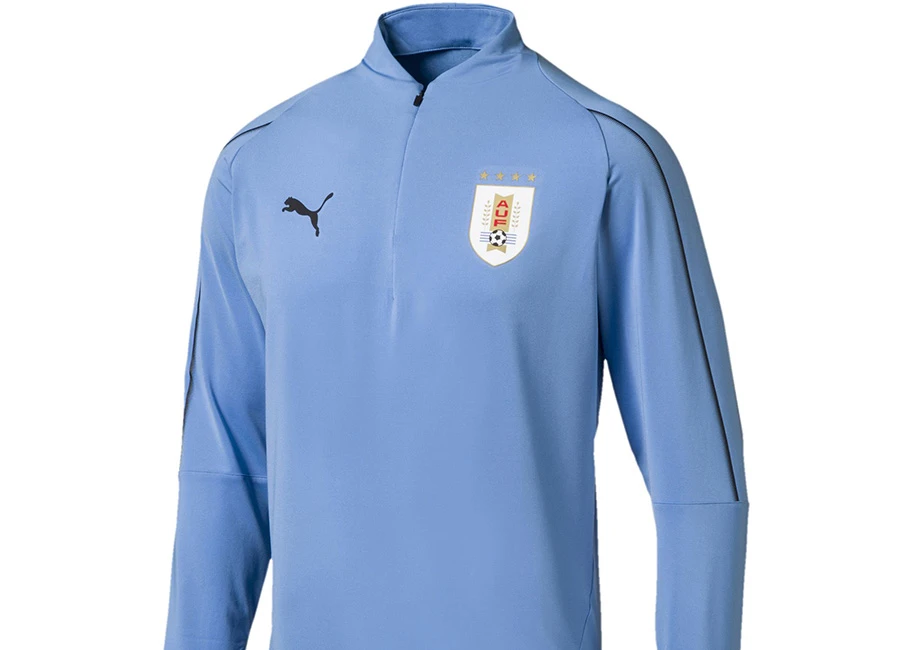 Uruguay 1/4 Zip Puma Training Top - Silver Lake Blue