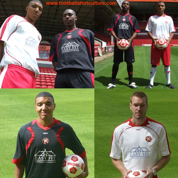 After agreeing a 12-month shirt sponsorship extension with EasyFit, Walsall unveiled their Home and away kits made by Swift at the Banks's Stadium earlier. walsall_08_09_home_away_kits_swift.jpg