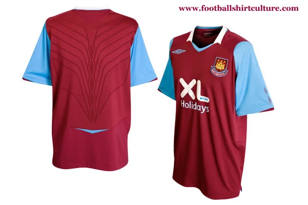 West Ham United 08/09 kit Home Umbro football shirt